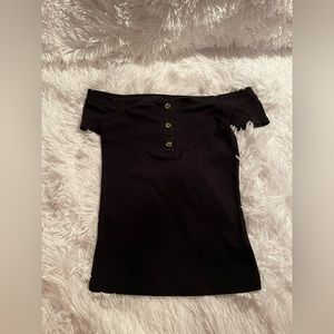 black off the shoulder cotton top